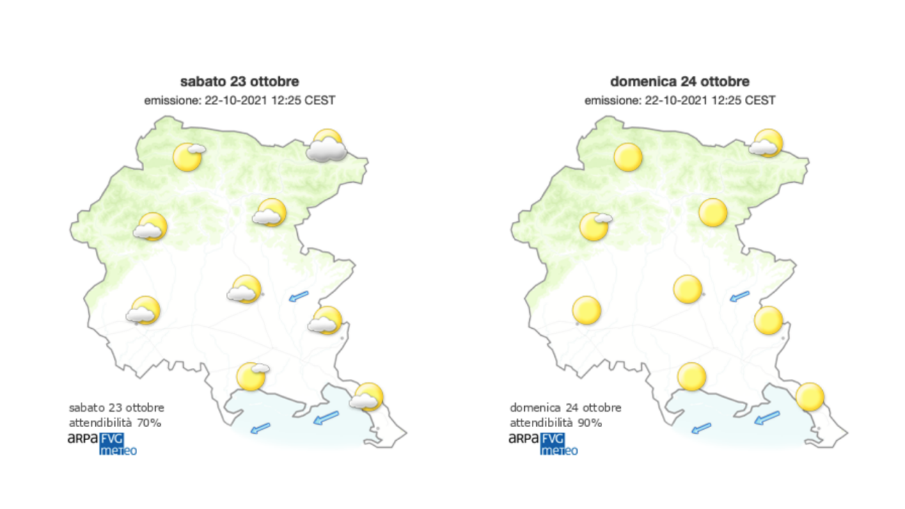 Immagine per Meteo, cielo nuvoloso sul Goriziano con Bora sulla costa